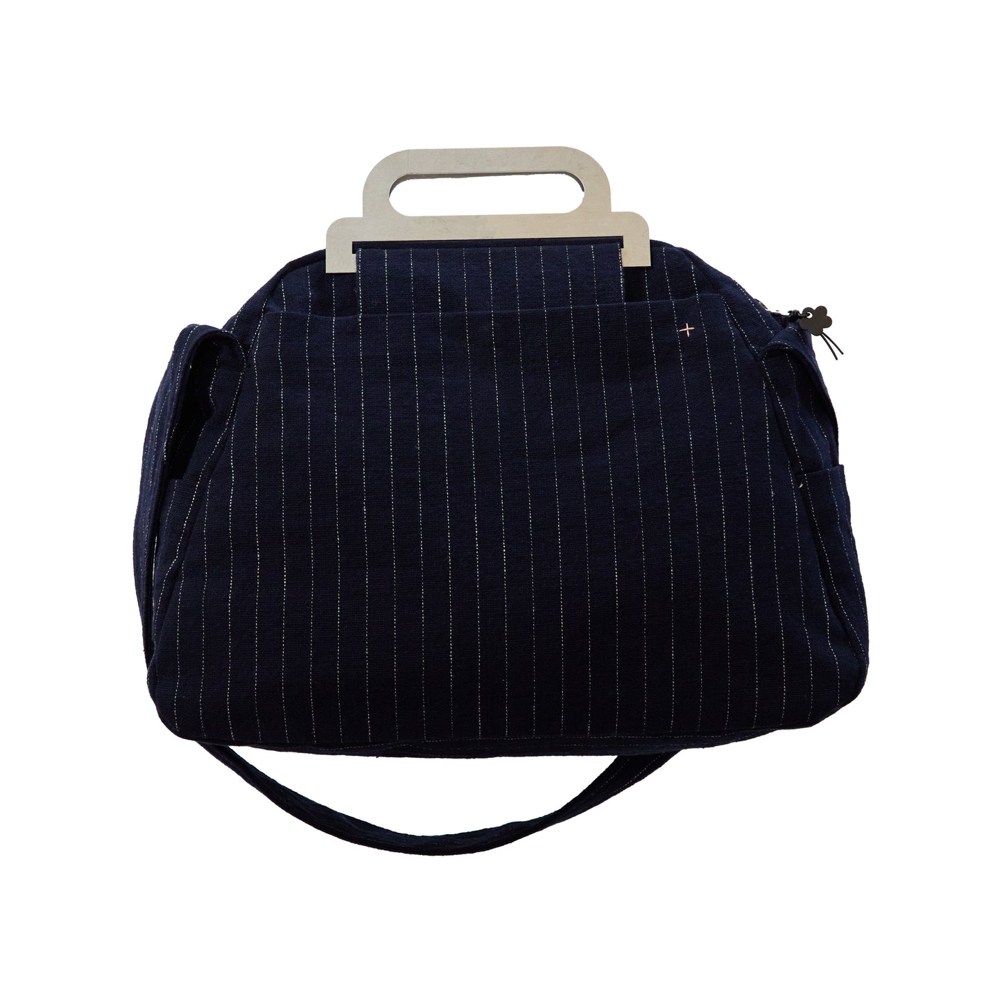 METAL HANDLE SHOULDER BAG