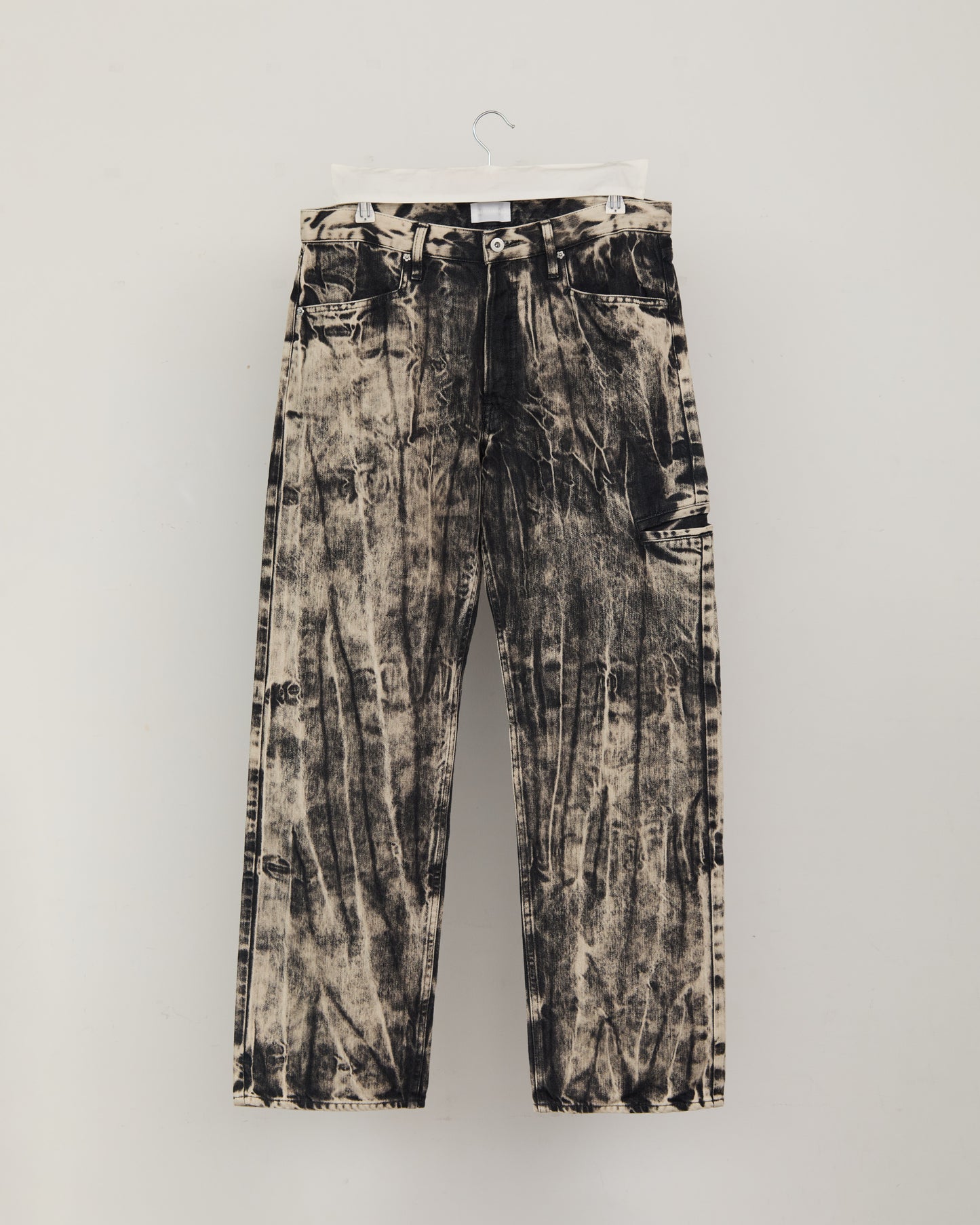 MODERN SHIBORI DENIM PANTS  BLACK