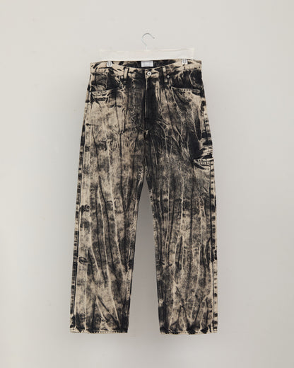 MODERN SHIBORI DENIM PANTS  BLACK