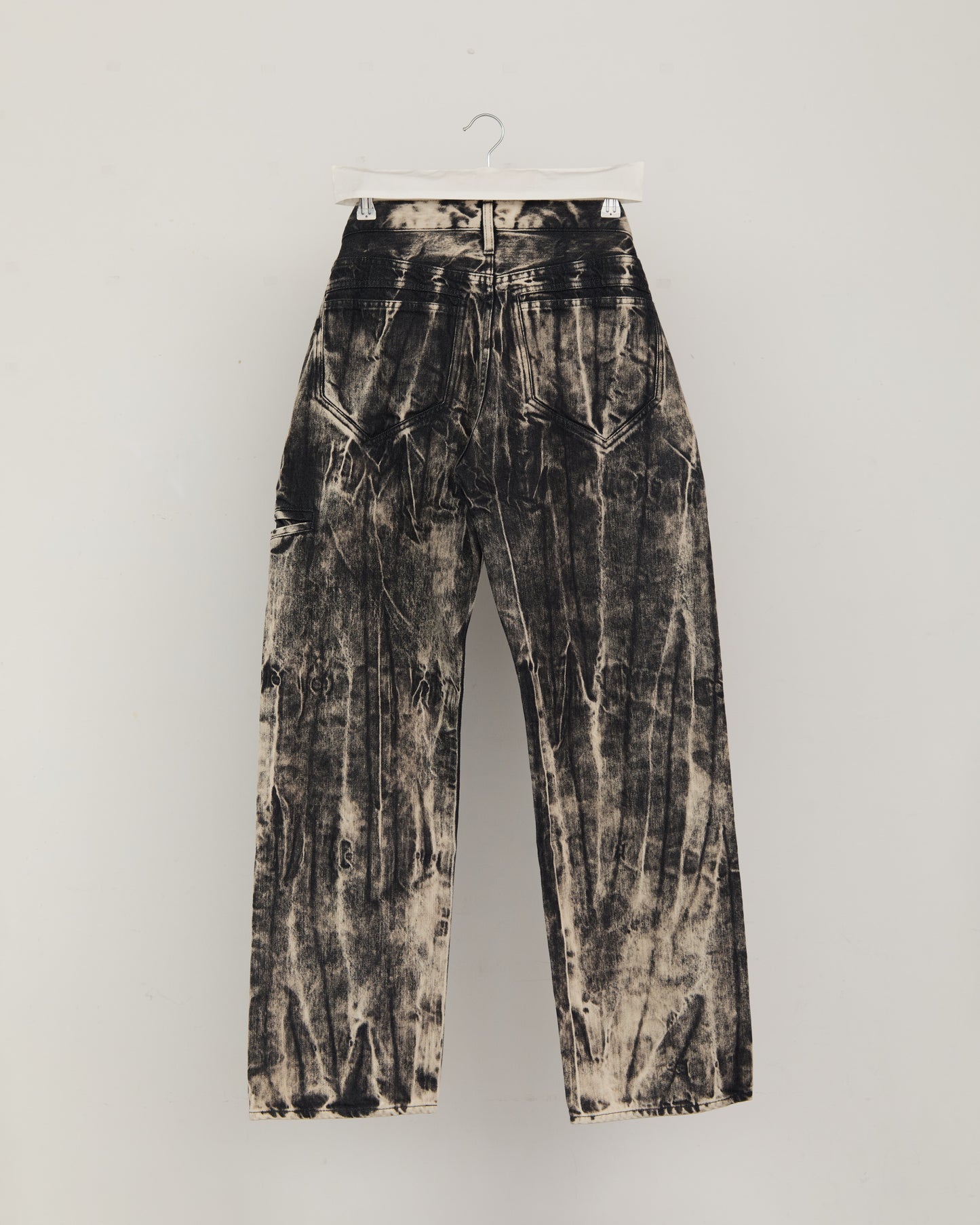 MODERN SHIBORI DENIM PANTS  BLACK